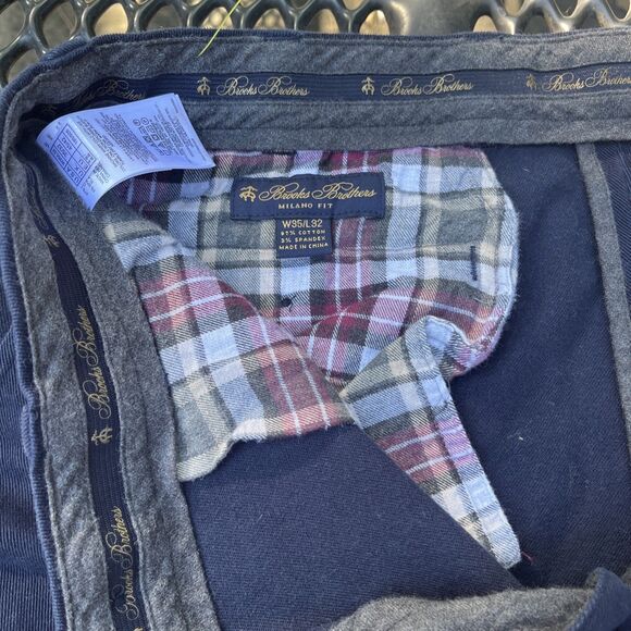 BROOKS BROTHERS Men’s Milano Twill Chino Navy Pants Size 35x28 - Picture 5 of 9